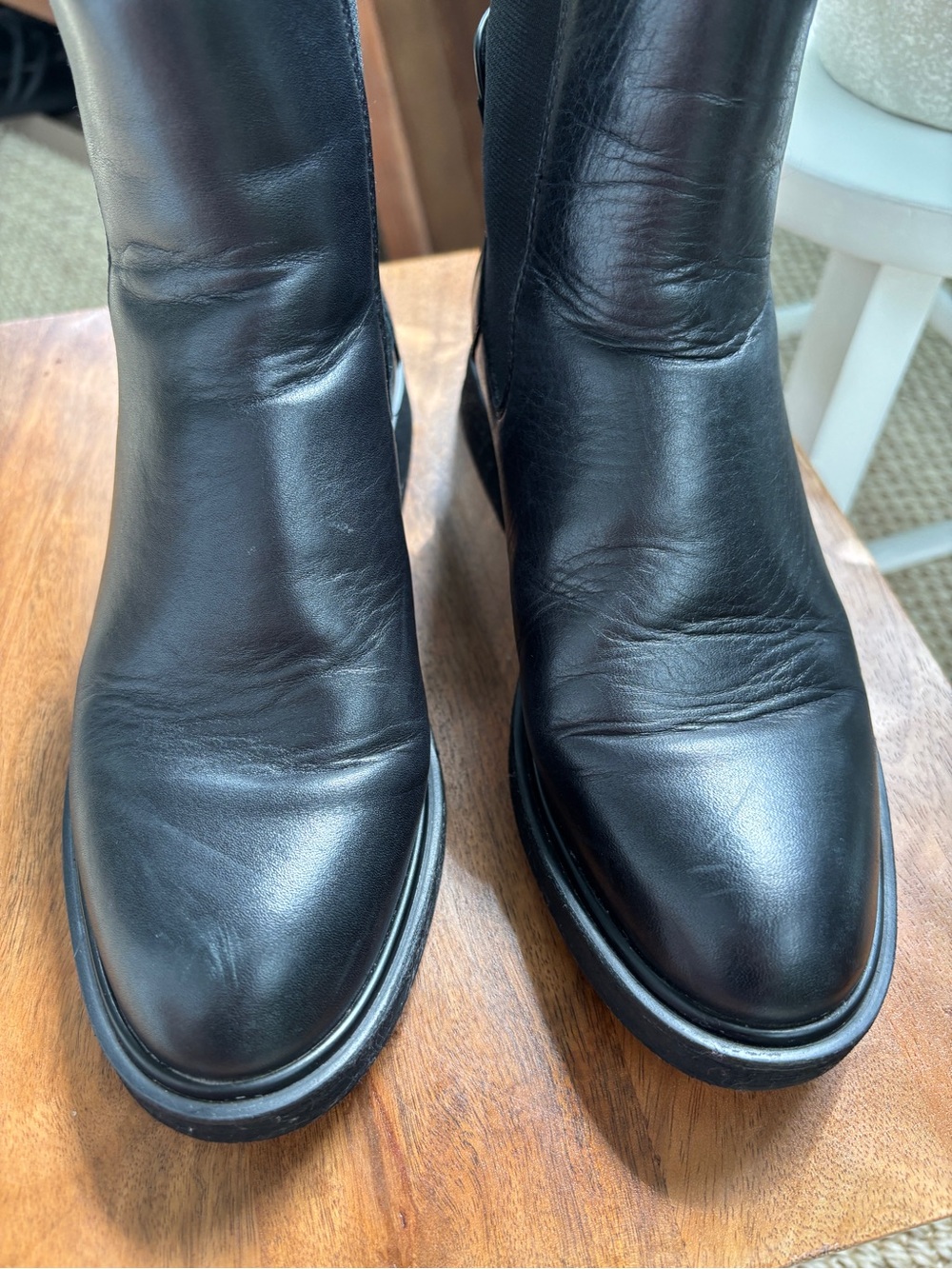 Franco Sarto Black Leather Ankle Boots - Picture 10 of 10
